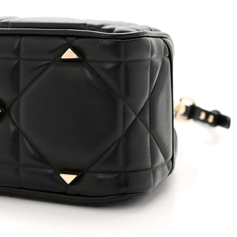 Dior Small The Lady 95.22 Black Calfskin Cannage Dark Silver Hardware