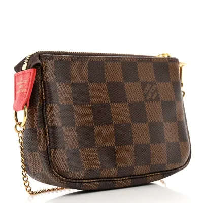 Louis Vuitton Mini Pochette Accessories 2019 Christmas Animation Damier Ebene Canvas Gold Hardware