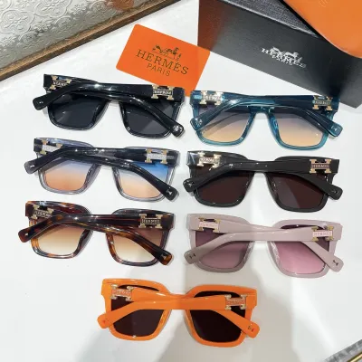 Hermès square frame glasses black/teal/grey/black brown/pink/leopard/orange color Size 51口21-140
