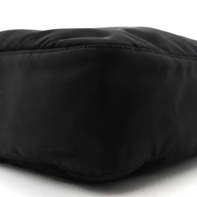 Prada Medium Pocket Double Zip Messenger Bag Black Re Nylon Vela & Saffiano Leather Silver Hardware