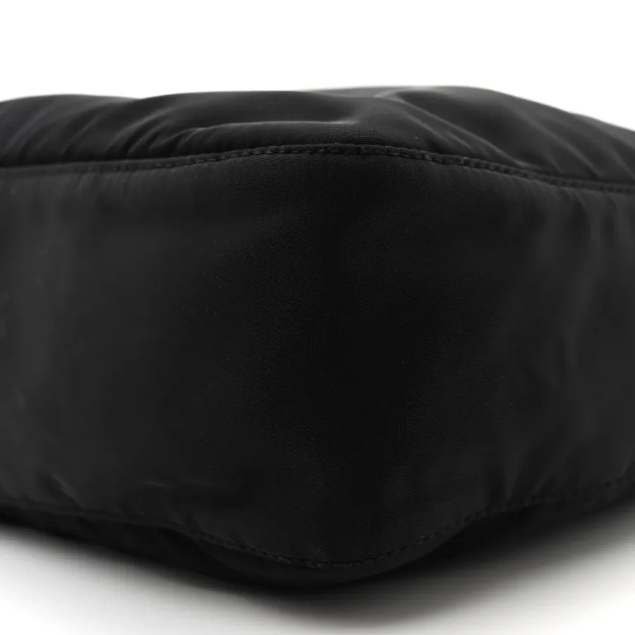 Prada Medium Pocket Double Zip Messenger Bag Black Re Nylon Vela & Saffiano Leather Silver Hardware