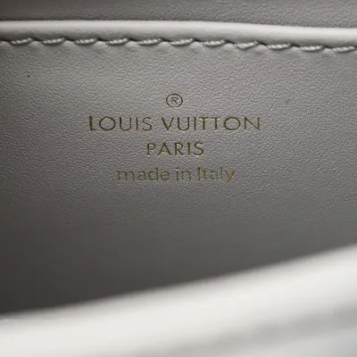 Louis Vuitton Malletage Top Handle GO-14 MM Ecume Grey Lambskin Leather Gold Hardware