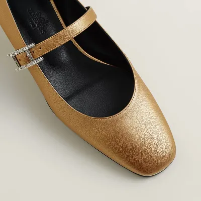 HERMES Jane Golden color Ballet Shoes