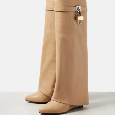 GIVENCHY  Beige leather knee-high boots