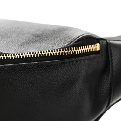 Saint Laurent Small Belt Bag Black Monogram Grain De Poudre Leather Gold Hardware