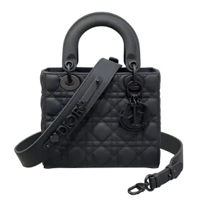 Dior Small My ABCDior Lady Dior Black Ultramatte Cannage Calfskin Leather Matte Black Hardware