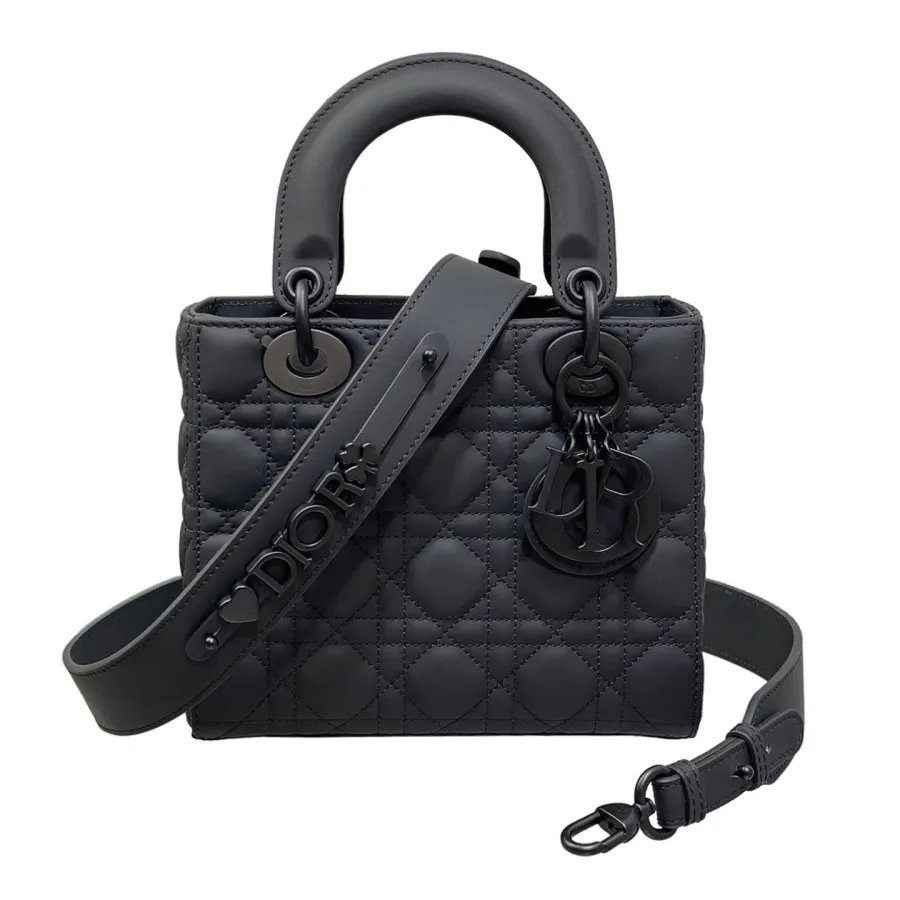 Dior Small My ABCDior Lady Dior Black Ultramatte Cannage Calfskin Leather Matte Black Hardware