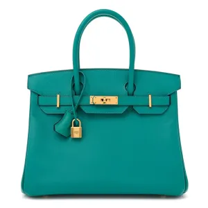 Hermès Birkin 30 Bleu Paon Epsom Leather Gold Hardware