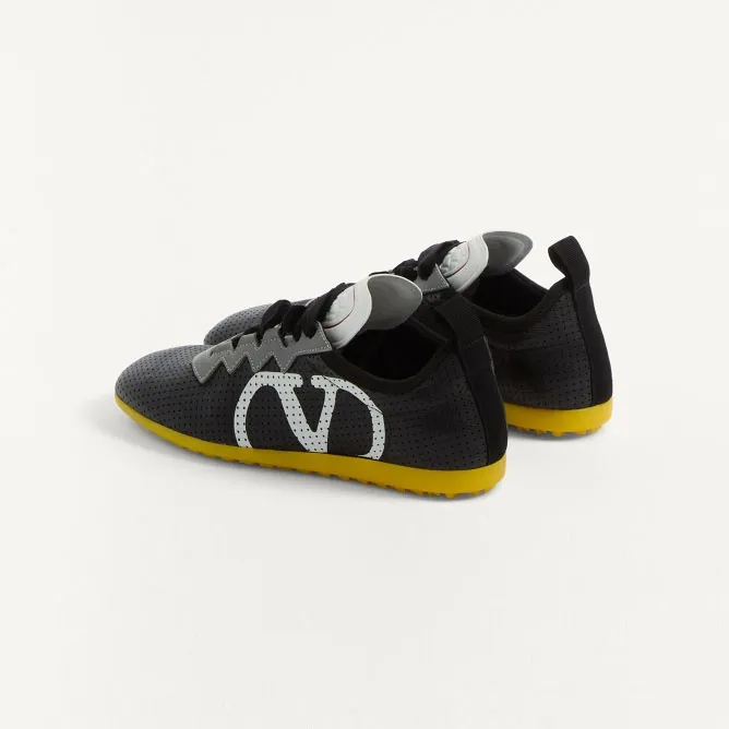 VALENTINO CHROMATHON Eyelet suede sneakers