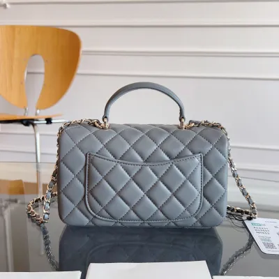 Chanel Grey / Black Mini CF Handle Bag