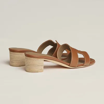 HERMES Oasis Slippers High-heeled slippers Brown High Heels Sandal