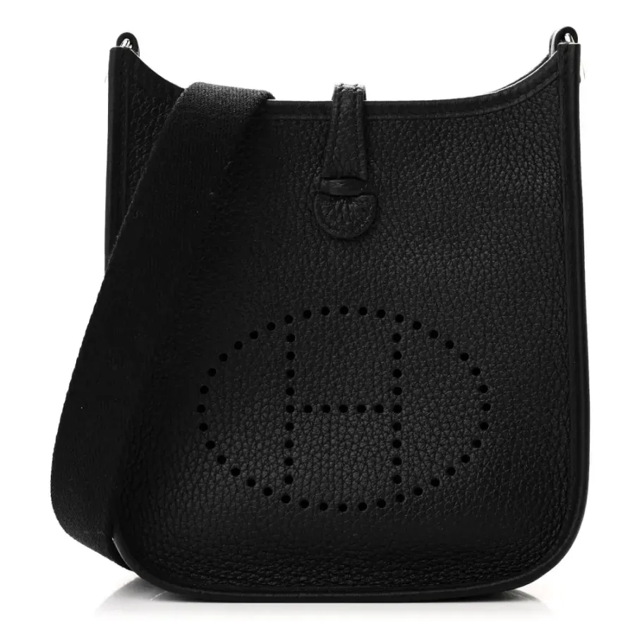 Hermès Evelyne TPM Black Taurillon Clemence Leather Silver Hardware