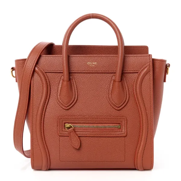 Celine Nano Luggage Bag Lychee Drummed Calfskin Leather
