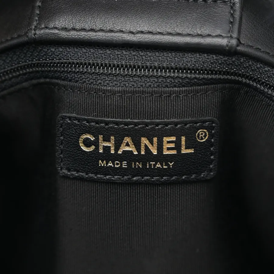 Chanel Classic Shopping Tote Large Black Quilted Calfskin Leather Gold Hardware