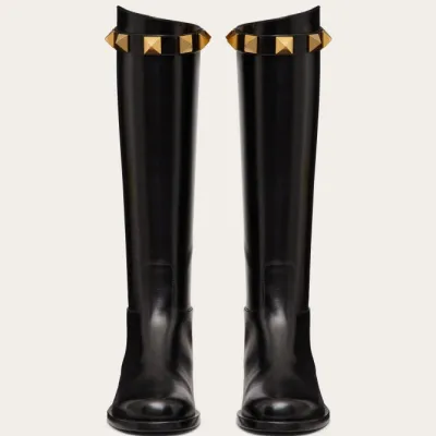 VALENTINO ROMAN Calf leather boots (1.5 cm high heel)
