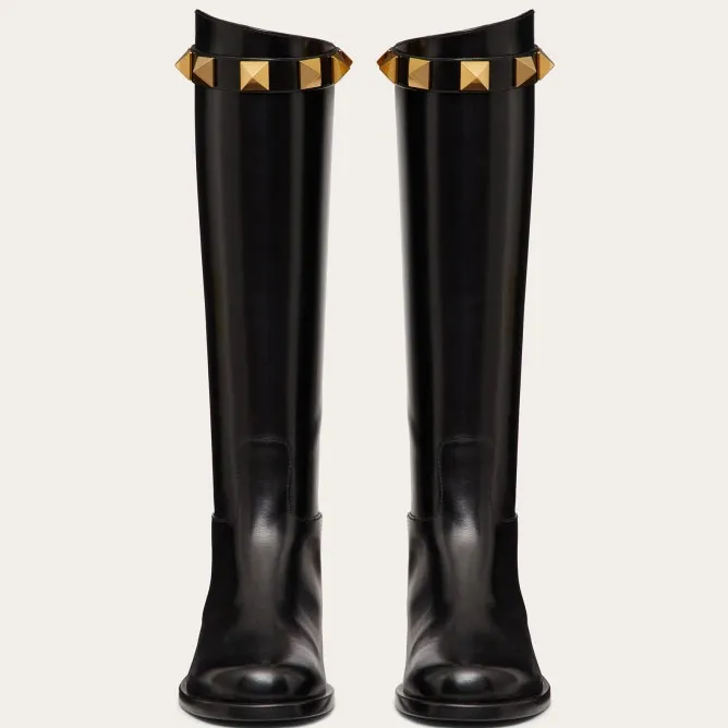 VALENTINO ROMAN Calf leather boots (1.5 cm high heel)