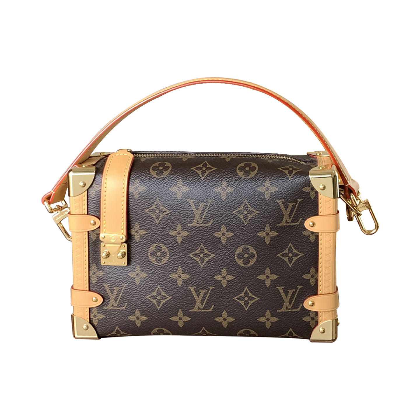 Louis Vuitton Side Trunk MM Monogram Canvas Marrom/Cinza Hardware Dourado