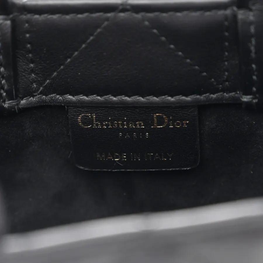 Dior Mini Book Tote Black Macrocannage Calfskin Leather Light Gold Hardware