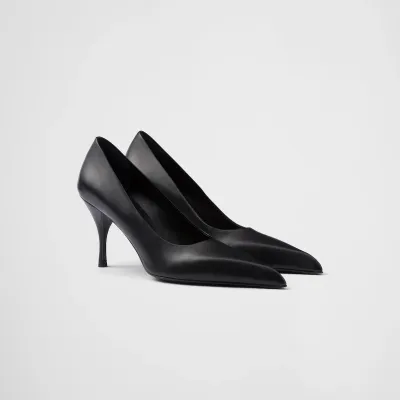 PRADA leather Black High Heels Shoes