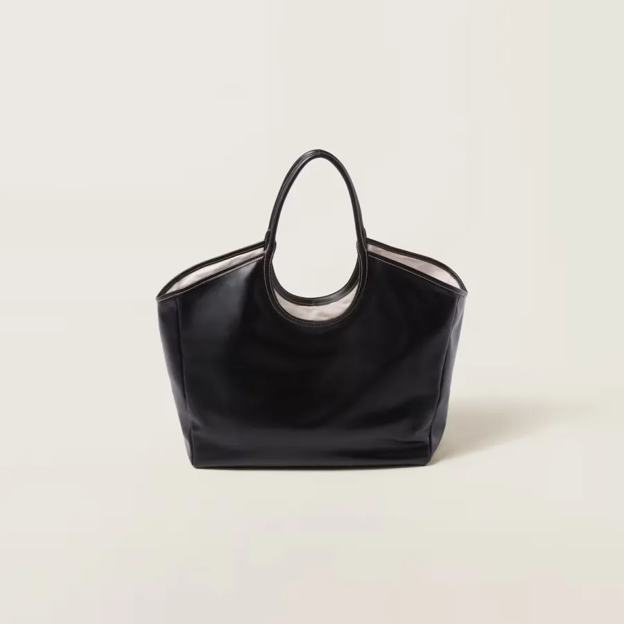 Miu Miu Calfskin Leather Black Shoulder Bags