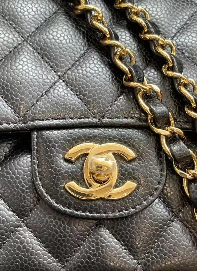 Chanel Double Flap Caviar Black Designer Handbags photo review