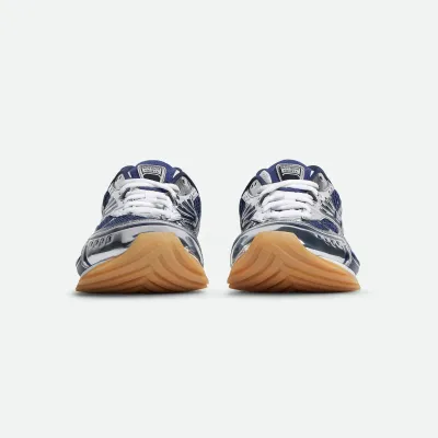 Bottega Veneta Orbit Sneakers In Silver/Dark Blue Technical Fabric And Mesh Lace-Up Sneaker