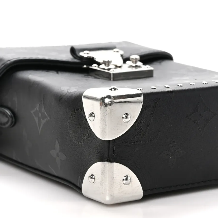 Louis Vuitton Print Camera Box PM Black Monogram Calfskin Leather Silver Hardware