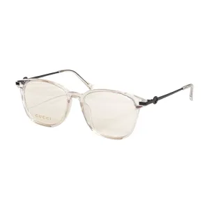 Gucci Wayfarer glasses sliver/black/leopard/tawny color transparent lens Size 53口17-145
