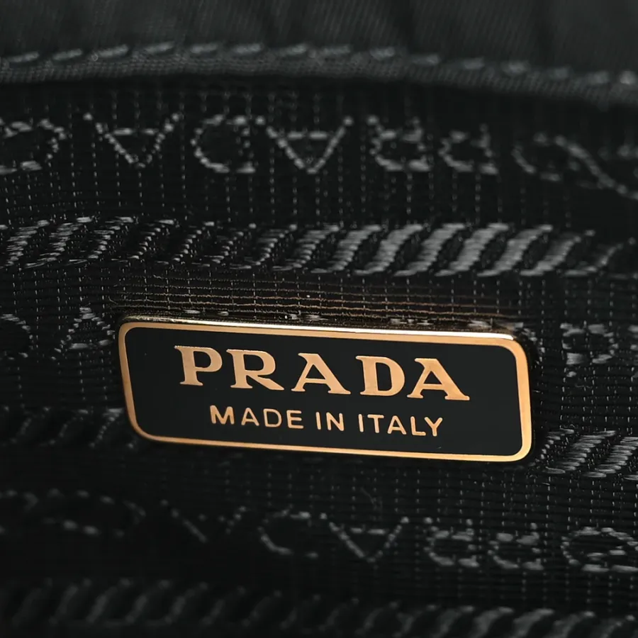 Prada Mini Re-Edition 1978 Bucket Bag Black Re-Nylon & Saffiano Leather Gold Hardware