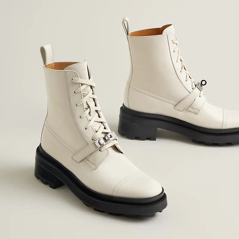 HERMES Funk White ankle boots