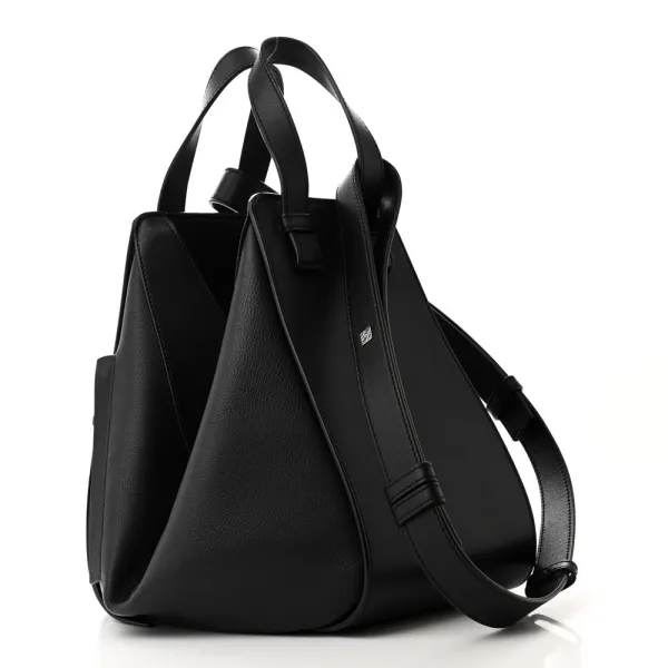 Loewe Hammock Shoulder Bag Small Black Calfskin Leather Silver Hardware - Image 3