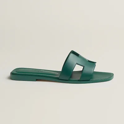 HERMES Oran Green Slippers