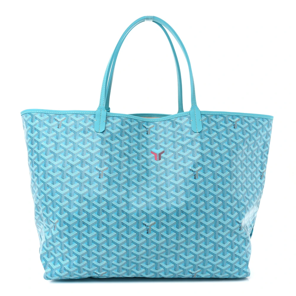 Goyard Saint Louis GM Balise Conjunto de Toalhas de Praia Turquesa Canvas Goyardine