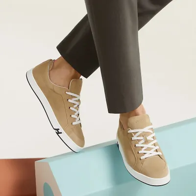 HERMES Kid Sneakers Brown Sports Shoes