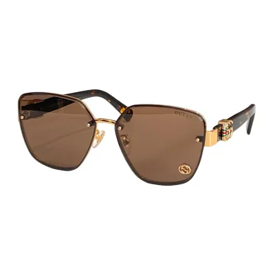 Gucci square frame glasses white/black gold/black brown/eggplant black/leopard/pink color Size 62口14-145