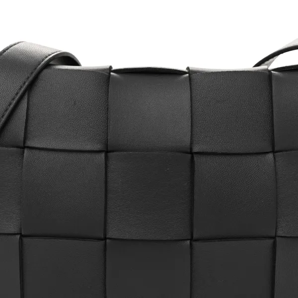 Bottega Veneta Maxi Intrecciato Cassette Crossbody Bag Black Lambskin Leather - Image 8