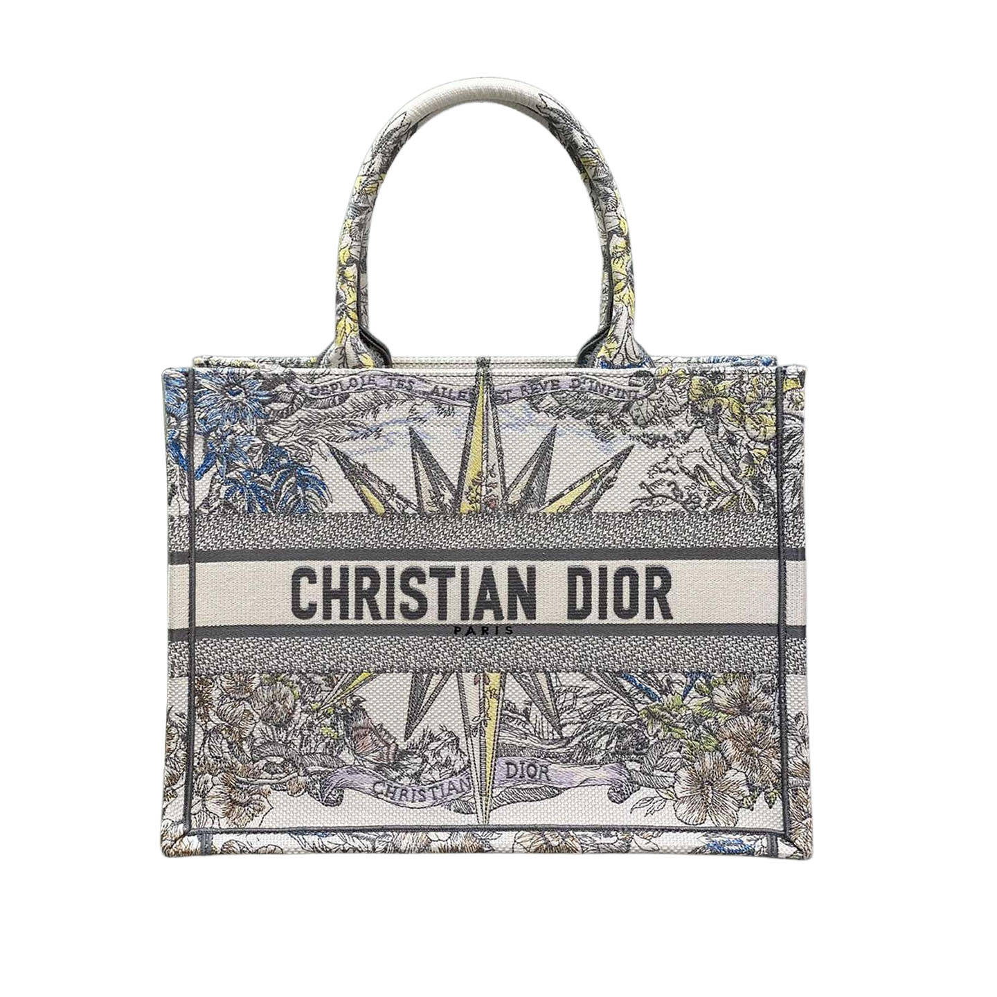 Dior Medium Rêve d'Infini Bolsa Tote de Lona Bordada Multicolor