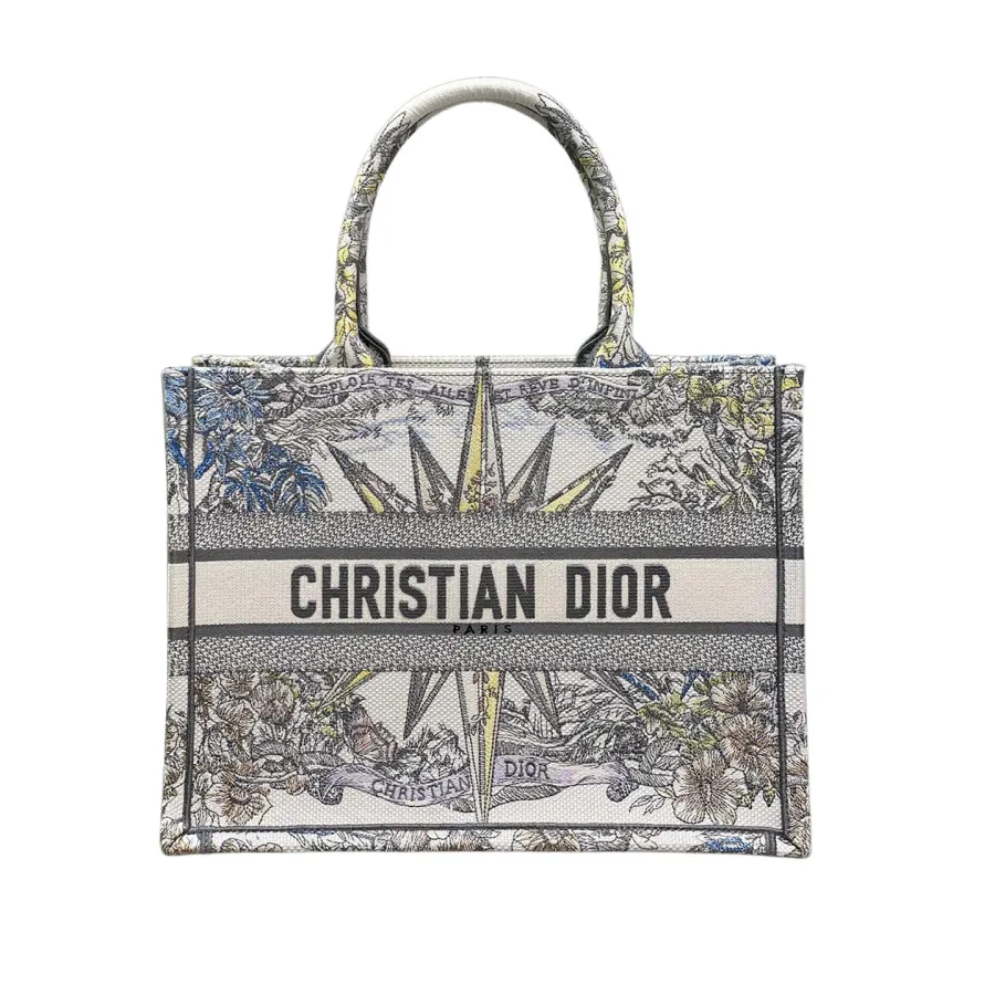 Dior Medium Rêve d'Infini Embroidered Canvas Book Tote Multicolor