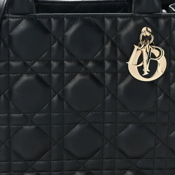 Dior Medium Book Tote Black Macrocannage Calfskin Leather Gold Hardware - Image 8