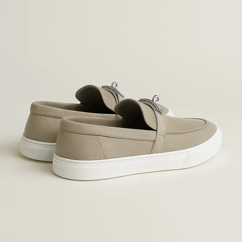 HERMES Game Grey Loafers