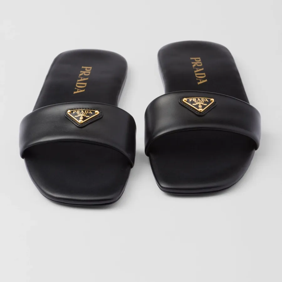 PRADA Black bright leather slipper