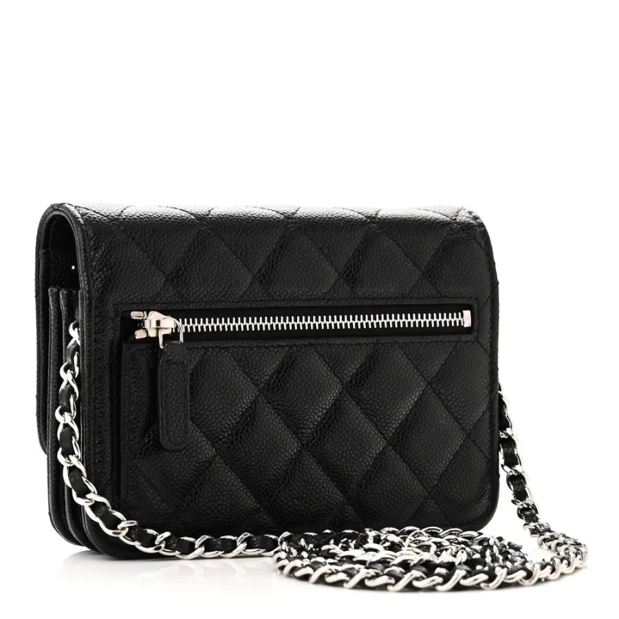Chanel WOC Mini Black Quilted Caviar Leather