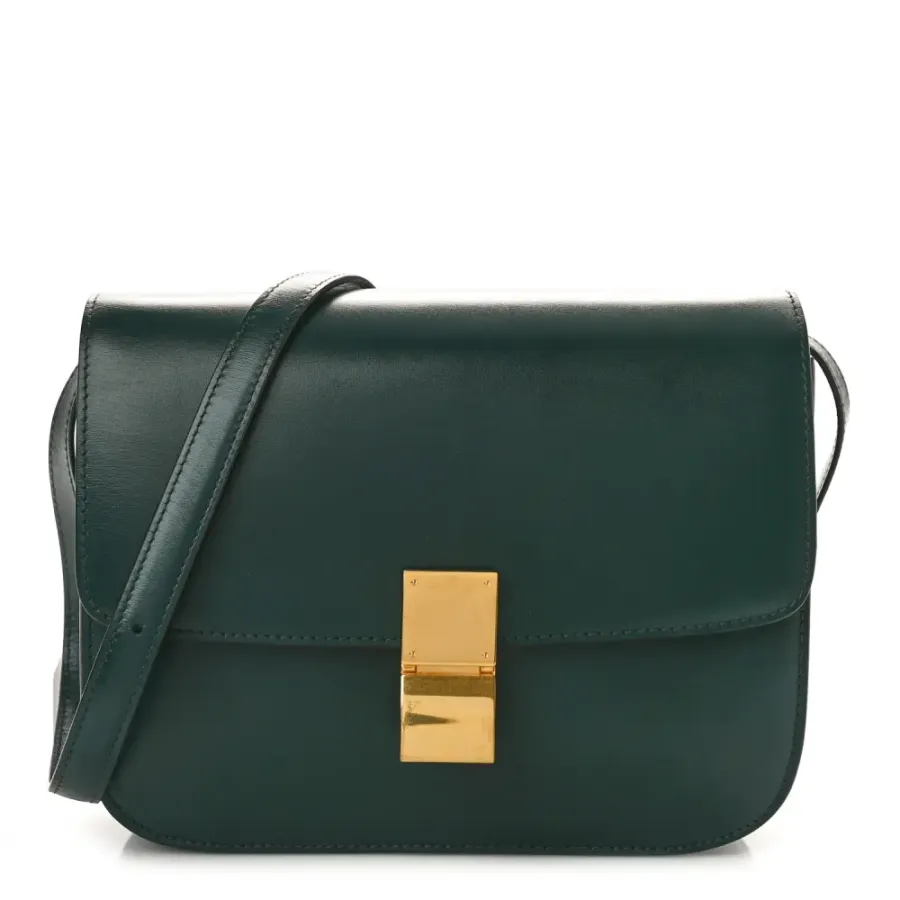 Celine Medium Classic Box Medium Flap Bag Amazone Box Calfskin Leather Gold Hardware