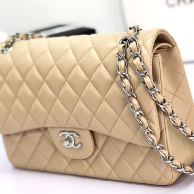 Chanel CF  Wine Red / Light Yellow Quilted Lambskin Leather Crossbody Bags