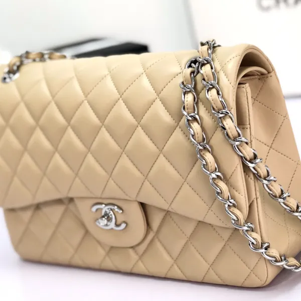 Chanel CF Wine Red / Light Yellow Quilted Lambskin Leather Crossbody Bags - Image 8