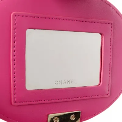 Chanel Elegant Chain Vanity Case Small Dark Pink Quilted Lambskin Leather & Resin Aged Gold Hardware