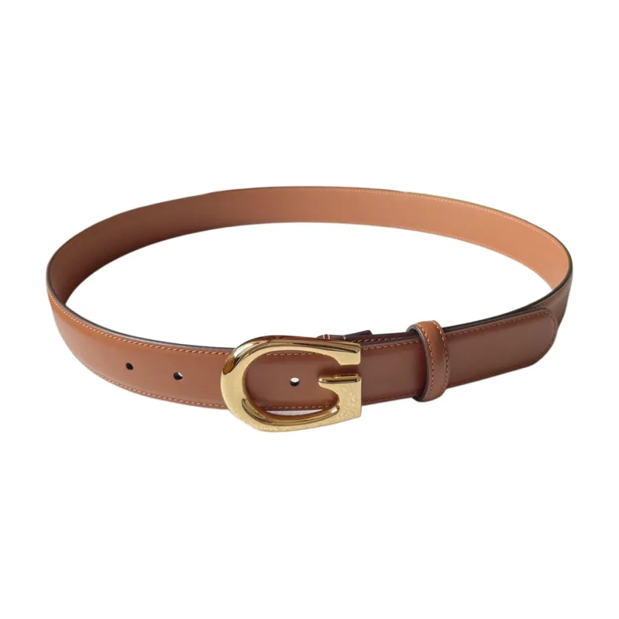 Gucci Women's G Buckle Belt In Brown/Black Smooth Calfskin With Gold/Silver Hardware 30mm