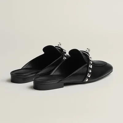 HERMES Oz Mule black Slippers