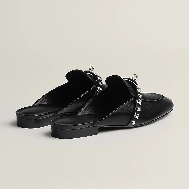 HERMES Oz Mule black Slippers