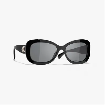 CHANEL glasses black silver color size 55口19-145